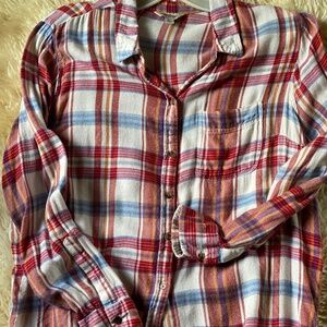 PLAID LIGHTWEIGHT FLANNEL LUCKY TOP